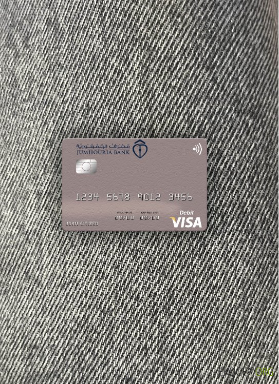 Libye Jumhouria Bank carte de débit visa photolook , avant